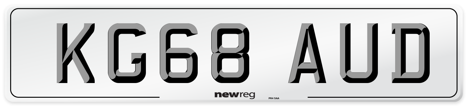KG68 AUD Number Plate from New Reg
